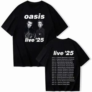 Oasis Live 25 Tour 2025 Shirt, Cotton Unisex Summer Music Tee, Britpop Shirt 24